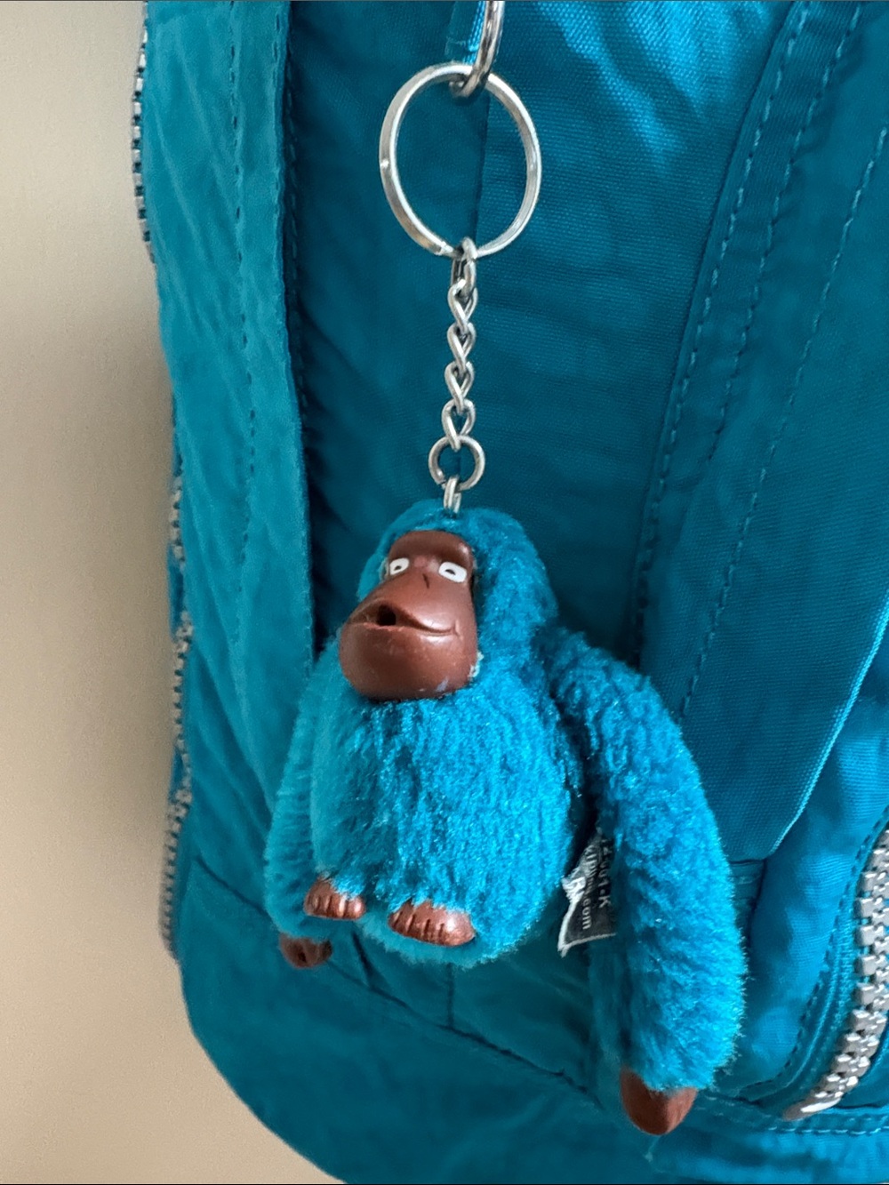 Kipling Backpack Turquoise w Charm - Picture 2 of 11